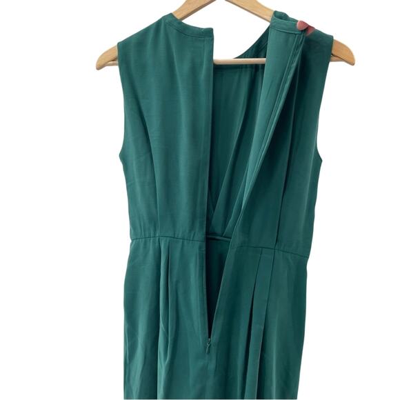 Club Monaco Kelly Green Sleeveless Faux Wrap Knee Length Casual Office Dress 00 - Picture 5 of 10